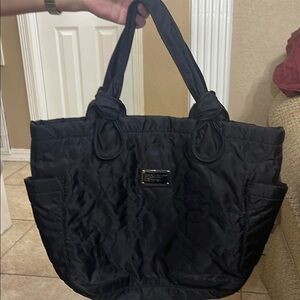 Elegant Black Quilted Tote Bag
